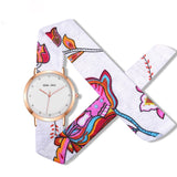 Red Moon Cloth tie band Watch