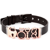 Crystal Heart Anchor Gold Charm Bracelet Bangle