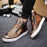 Gold Snakeskin HighTop Zipper