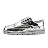 YEINSHAARS Gold Brogue Casual Leather Shoe