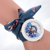 Fashion Ladies Flower Scarves Bracelet Women Watches Diamond Crystal Quartz Wrist Watch For Woman Leisure Clock Reloj Hombre