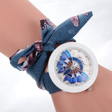 Fashion Ladies Flower Scarves Bracelet Women Watches Diamond Crystal Quartz Wrist Watch For Woman Leisure Clock Reloj Hombre