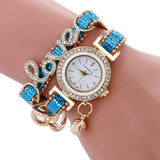 Blue Love Womens Charm Bracelet Watch