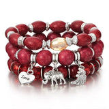 Crystal Love Beaded Charm Bracelet