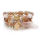 Crystal Love Beaded Charm Bracelet